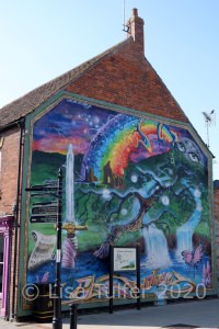 Photo of colourful mural in Glastonbury
